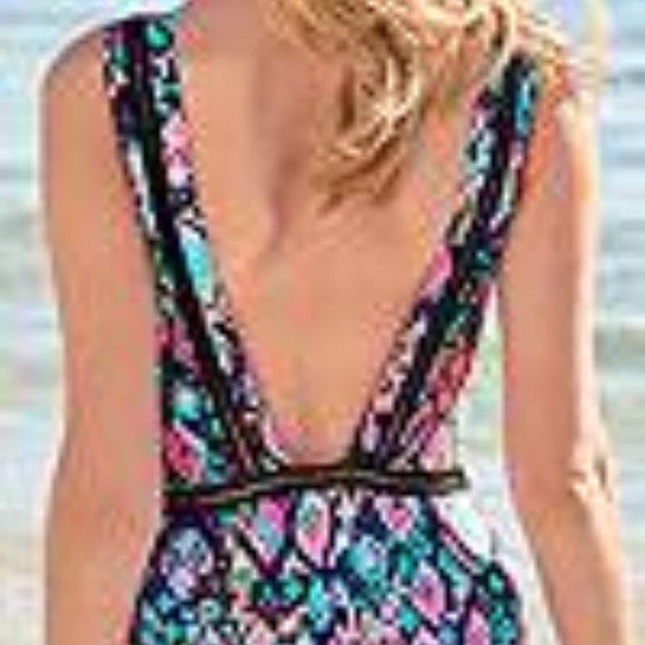 Venus Grommet Tassel One Piece Swimsuit Size 10 - Picture 3 of 7